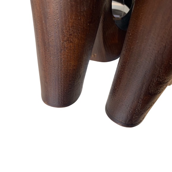 COOLWAY WOODEN PLATFORM HEELS SANDALS BLACK WITH FLORAL DESIGN SIZE 10 - Picture 7 of 16